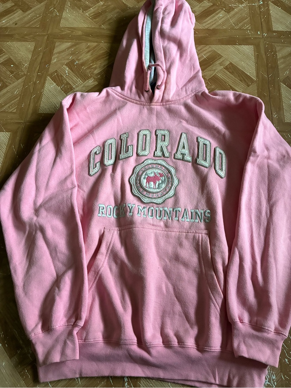 Women's Pink Colorado Rocky Mountains Hooded Sweatshirt - Cozy Pullover